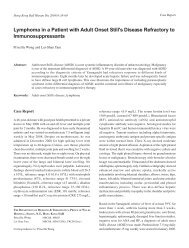 Lymphoma in a Patient with Adult Onset Still's - The Hong Kong ...