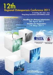 Regional Osteoporosis Conference 2011 - The Hong Kong Society ...