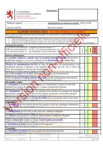 Check-liste Manifestation (pdf, 113 k) - Sécurité alimentaire