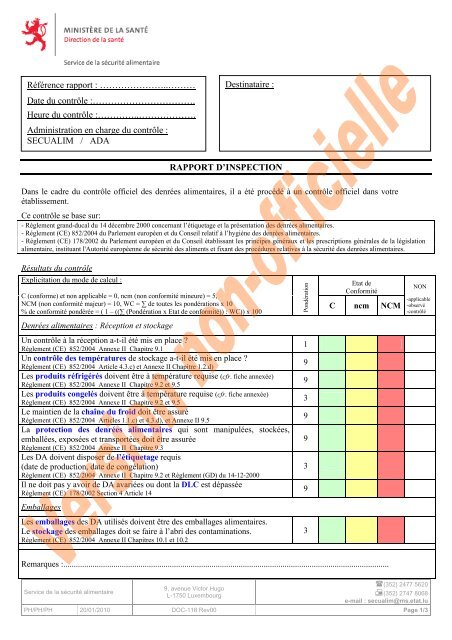 Fiche D'inspection, PDF