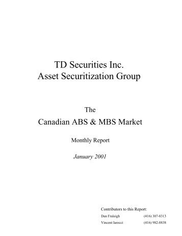 TD Securities Inc. Asset Securitization Group - Securitization.Net