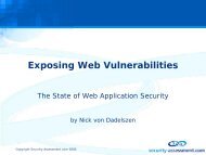 Exposing Web Vulnerabilities - Security Assessment