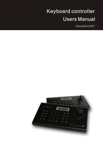 Keyboard controller Users Manual - SecurityCamera2000.com