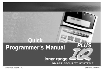 IQ Quick Programming Guide V3.604 - Security Help Desk