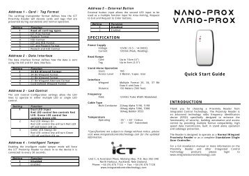 PRX NPROX Proximity Multi Function Reader Quick Start Guide