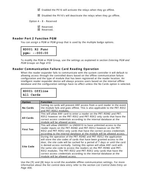 PRT CTRL Integrated Controller Reference Manual