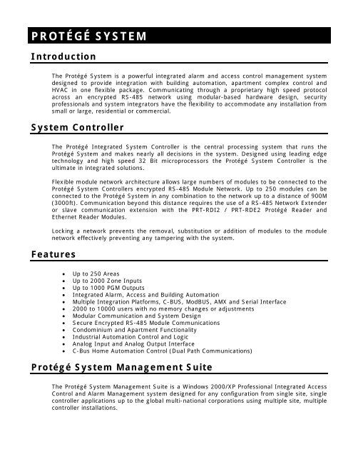 PRT CTRL Integrated Controller Reference Manual