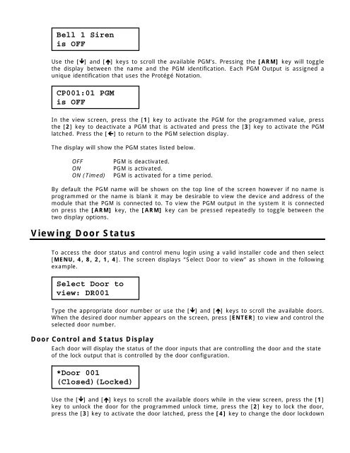 PRT CTRL Integrated Controller Reference Manual