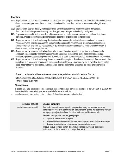 Instrucciones para utilizar el curriculum vitae Europass ... - Educarioja