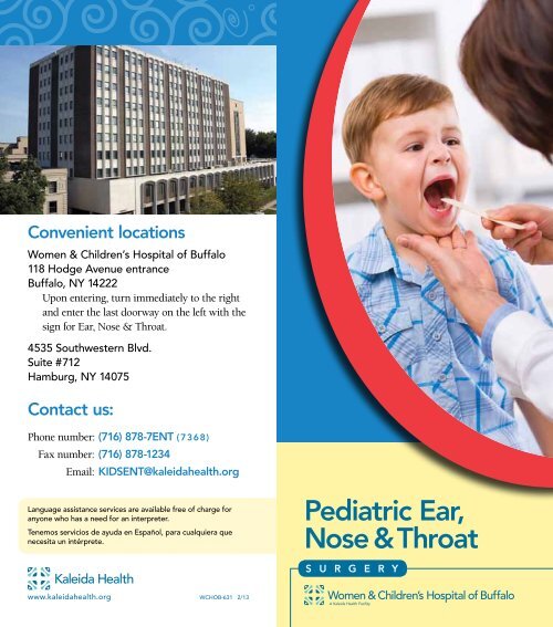 Pediatric Ear, Nose & Throat Kaleida Health