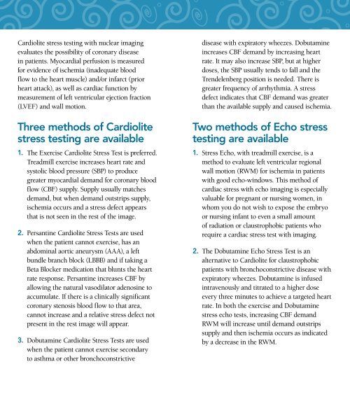 Download stress testing brochure - Kaleida Health