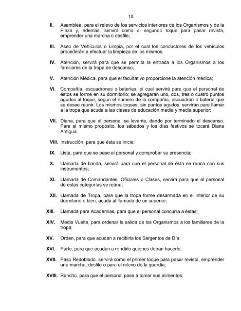 reglamento para el servicio interior de las unidades, dependencias ...