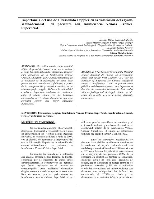 Importancia del uso de Ultrasonido Doppler en la valoraciÃ³n del ...