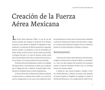 FascÃ­culo 6 "CreaciÃ³n de la Fuerza AÃ©rea Mexicana."