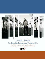 Financial Inclusion for Homeless Persons and Those at Risk - SEDI