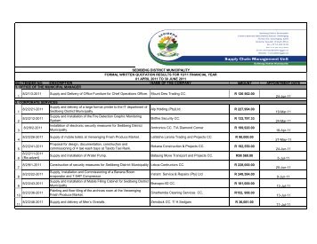 Results 7 Days April - June 2011 - Sedibeng District Municipality