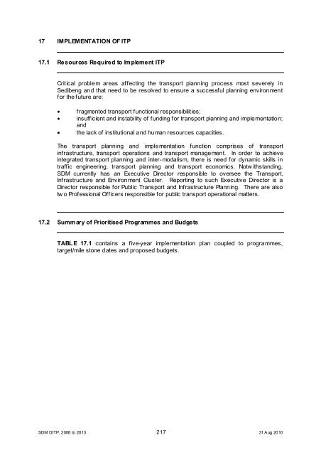 Chapter 11 - Sedibeng District Municipality