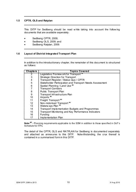 Chapter 11 - Sedibeng District Municipality