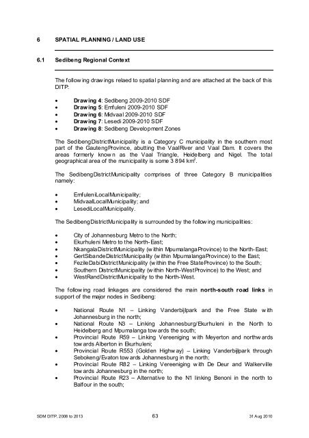 Chapter 11 - Sedibeng District Municipality