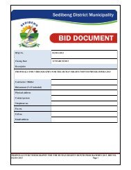 Tender documents - Sedibeng District Municipality