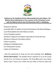 Programme Director - Sedibeng District Municipality