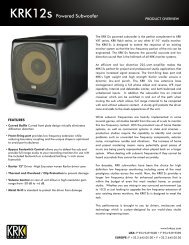 Product Info Sheet - KRK