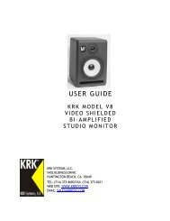 USER GUIDE - KRK