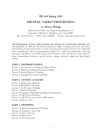 DIGITAL VIDEO PROCESSING