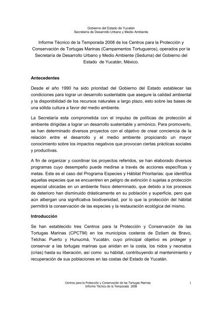 Resumen ejecutivo de la temporada 2008 - Secretaría de Desarrollo ...