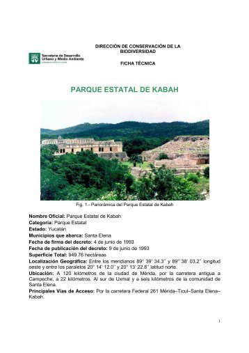 parque estatal de kabah - Secretaría de Desarrollo Urbano y Medio ...