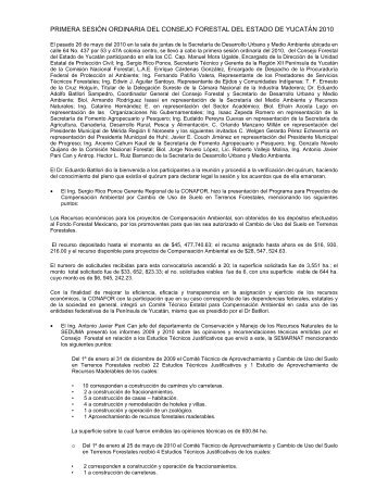 Primera Sesión Ordinaria de 2010 del Consejo Forestal Estatal