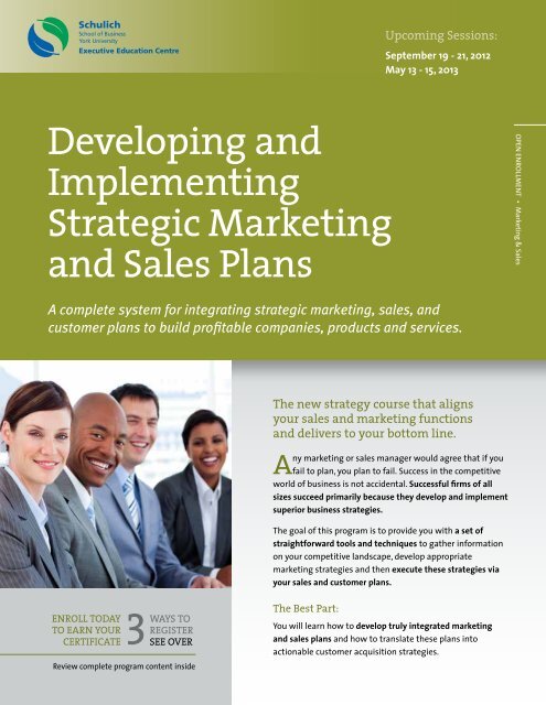 Developing and Implementing Strategic Marketing and Sales Plans