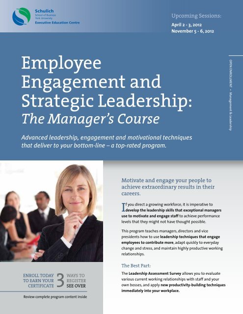 Employee Engagement and Strategic Leadership: - Schulich ...