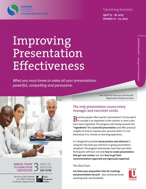 Improving Presentation Effectiveness - Schulich Executive ...