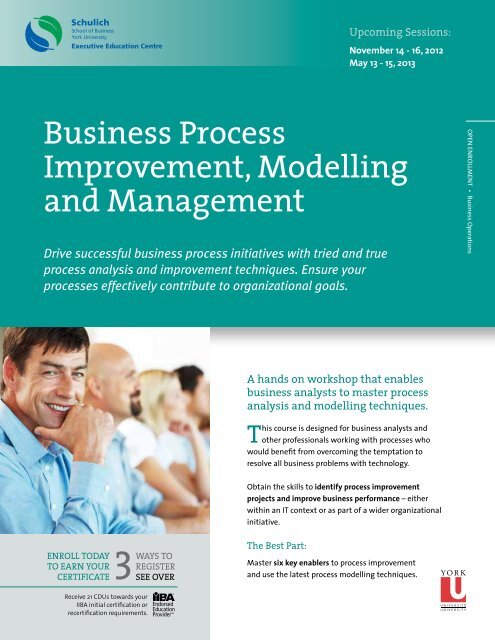 Business Process Improvement, Modelling and Management