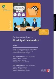 municipal Leadership - Schulich Executive Education Centre - York ...