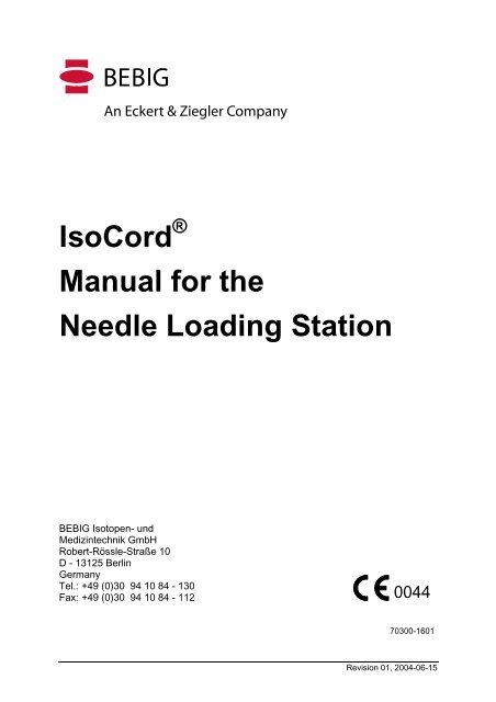 IsoCord Needle Loading Station - SeeDos, UK