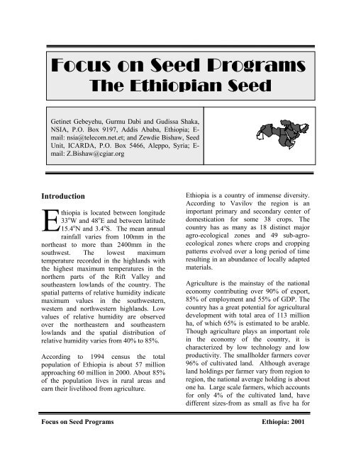 The Ethiopian seed industry - SeedQuest