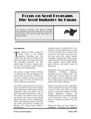 Focus on Seed Programs The Seed Industry in Oman - SeedQuest