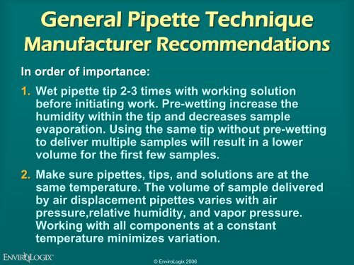 Proper Pipette Technique Proper Pipette Technique