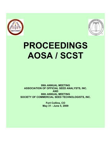 2009 Annual Meeting Proceedings - Society Commercial Seed ...