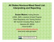 All States Noxious-Weed Seed List: Interpreting and Reporting