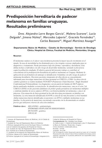 PredisposiciÃ³n hereditaria de padecer melanoma en ... - SciELO