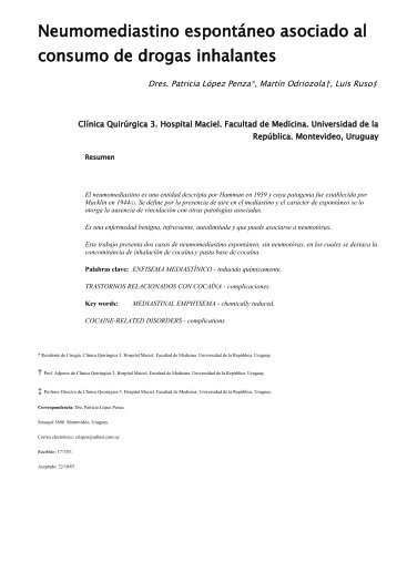 Neumomediastino espontÃ¡neo asociado al consumo de ... - SciELO