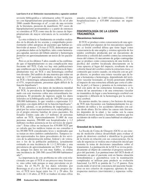 Disfunción neuroendocrina y agresión cerebral. Reunión ... - Elsevier