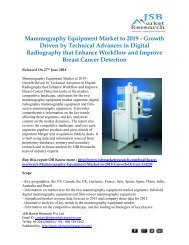 Mammography Equipment Market to 2019 - Growth Driven by Technical Advances