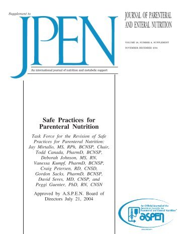 journal of parenteral and enteral nutrition - American Society for ...