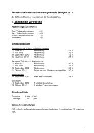 Rechenschaftsbericht 2012 Einwohnergemeinde - Seengen