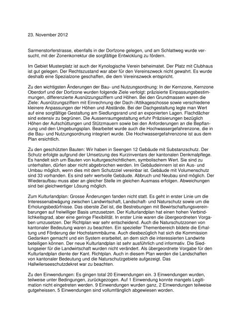 Protokoll Einwohnergemeindeversammlung 23.11.2012 - Seengen