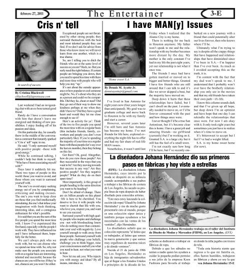 27 DE FEBRERO 2011 - La Prensa De San Antonio